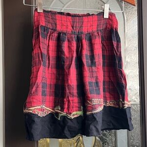 Urban Outfitters Red and Black Plaid Mini Skirt